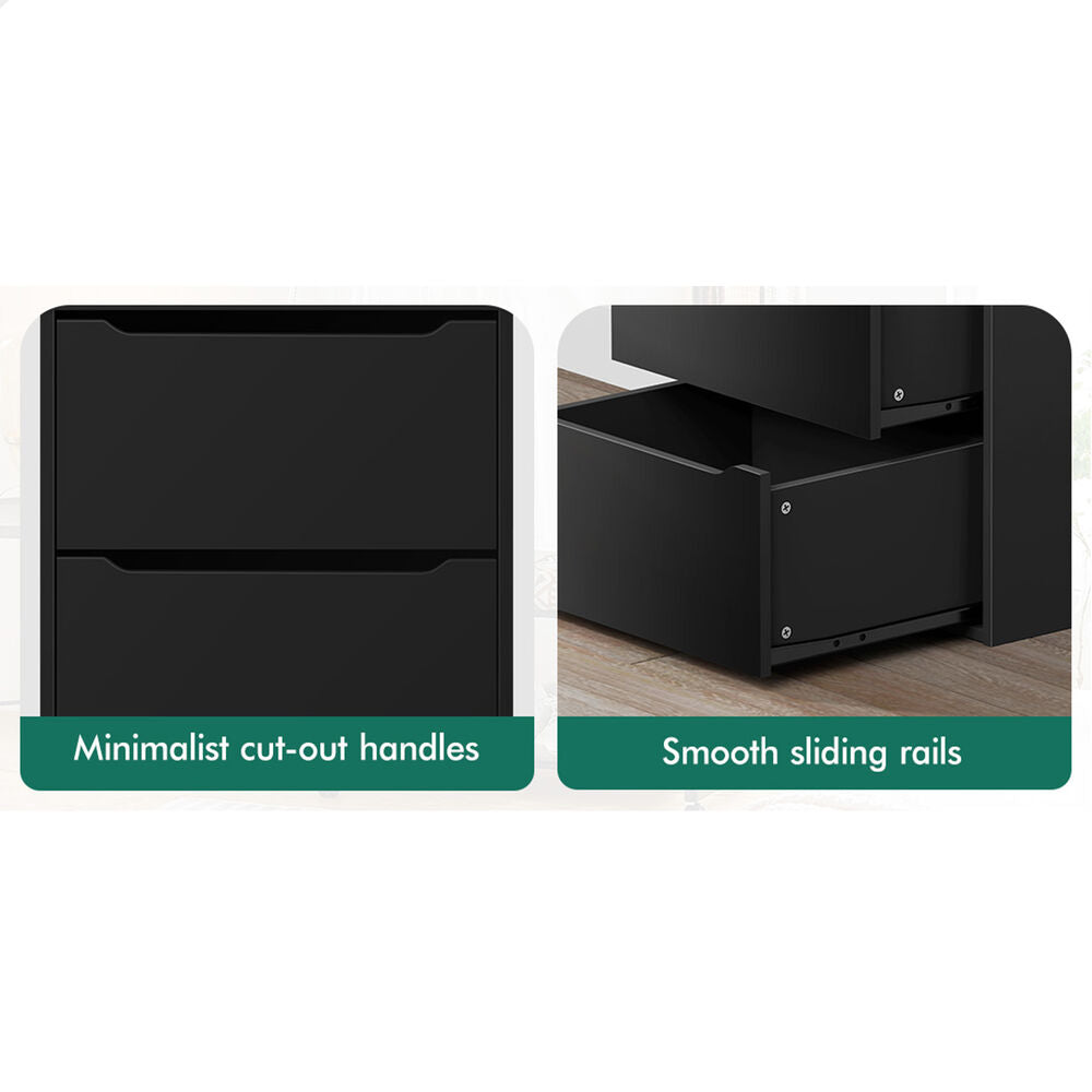 ALFORDSON Chest of 7 Drawers Office Storage Cabinet Tallboy Bedroom Black