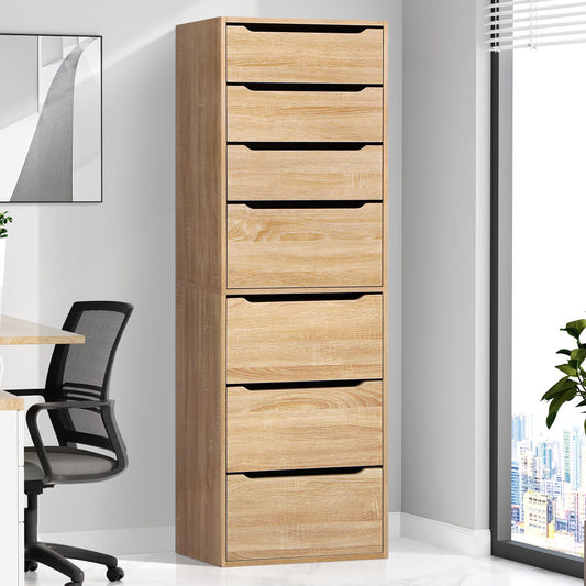 ALFORDSON Chest of 7 Drawers Office Storage Cabinet Tallboy Bedroom Wood