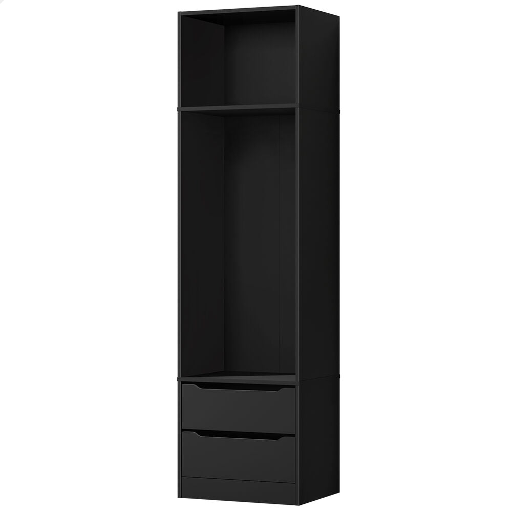 ALFORDSON Chest of 2 Drawers Office Storage Cabinet Tallboy Bedroom Black