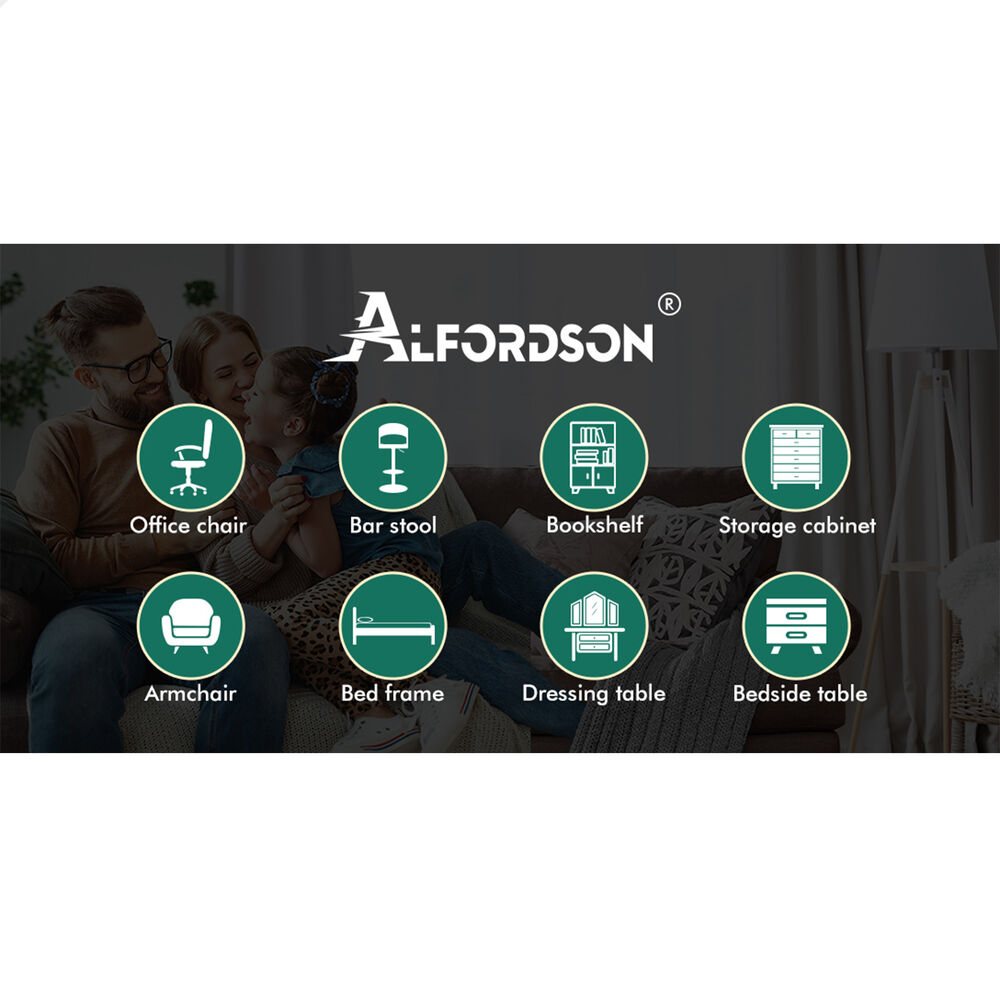 ALFORDSON Chest of 2 Drawers Office Storage Cabinet Tallboy Bedroom Black