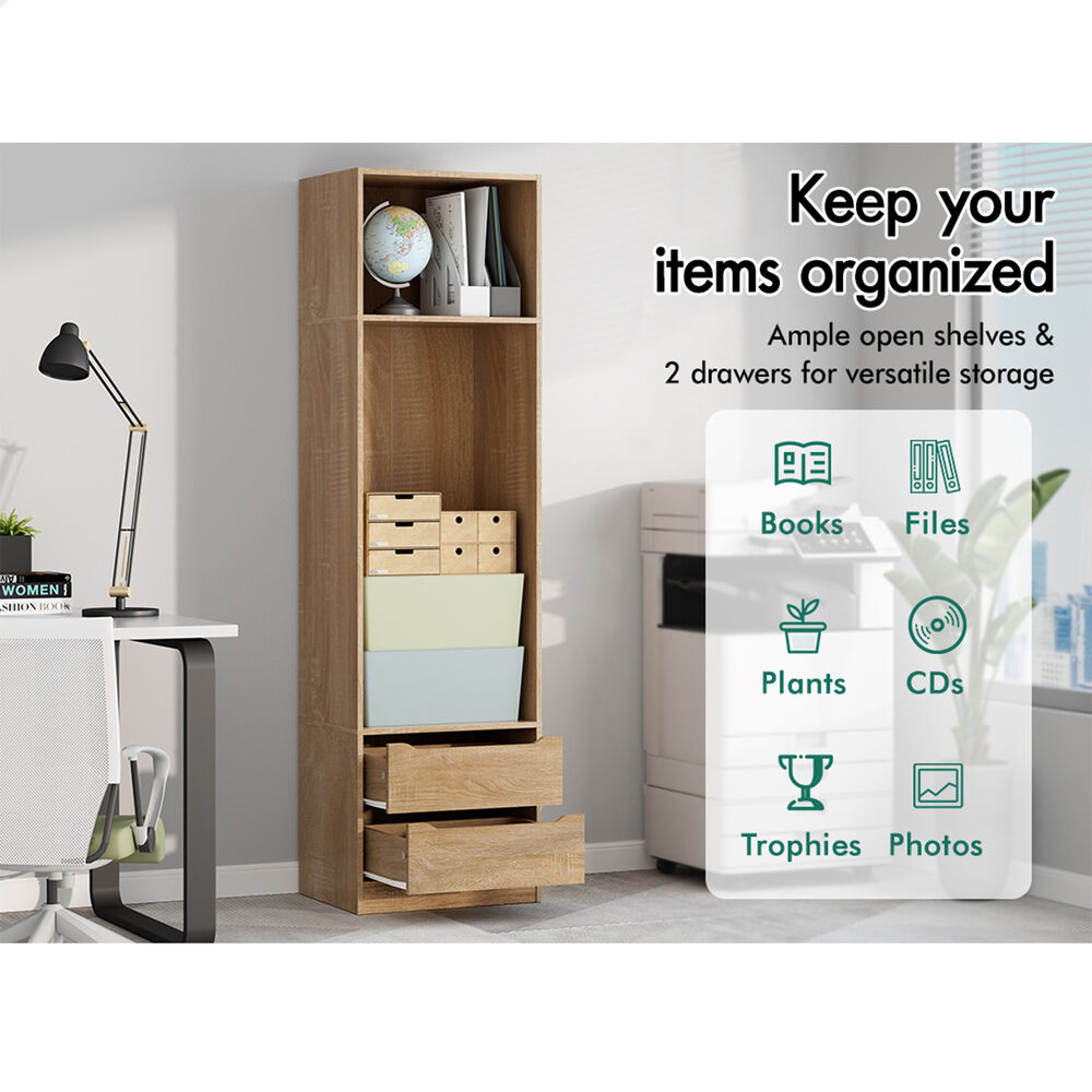 ALFORDSON Chest of 2 Drawers Office Storage Cabinet Tallboy Bedroom Wood