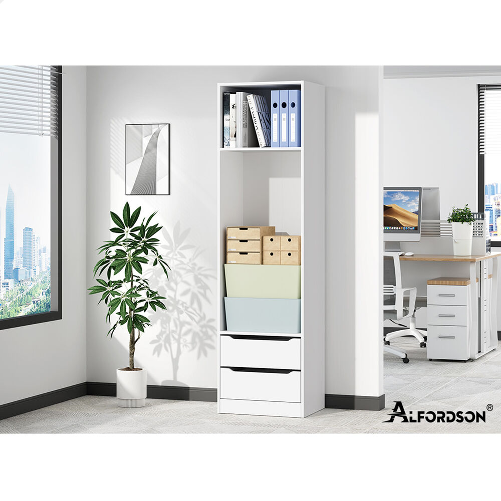 ALFORDSON Chest of 2 Drawers Office Storage Cabinet Tallboy Bedroom White