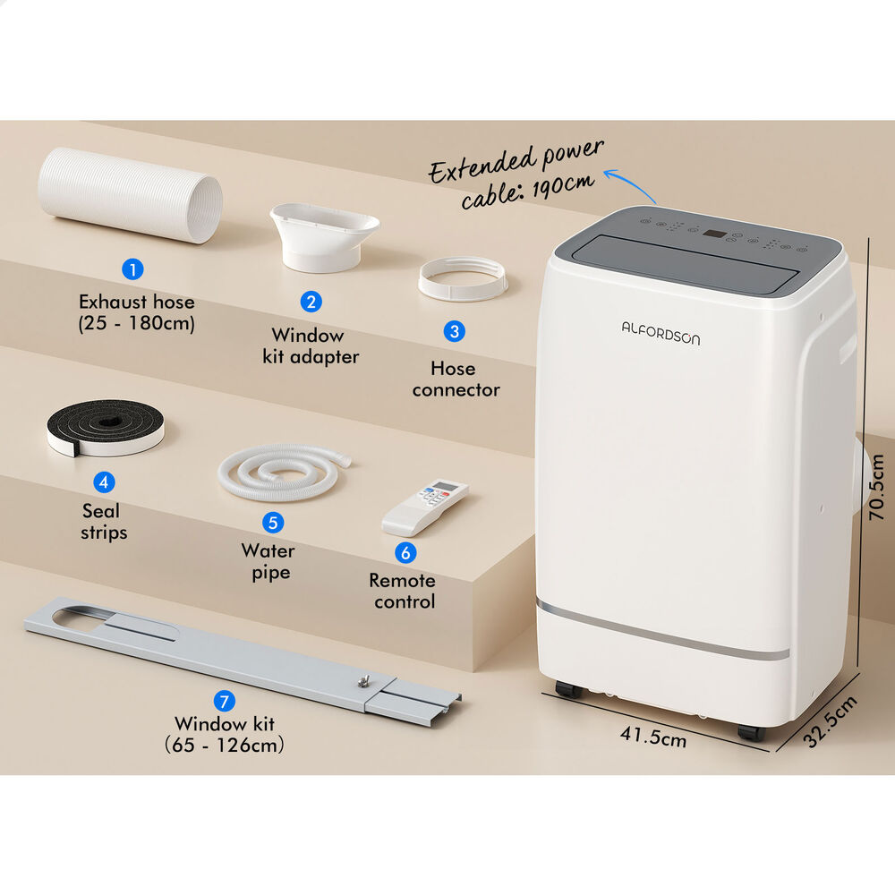 ALFORDSON Portable Air Conditioner 12000BTU Dehumidifier Fan WiFi Remote