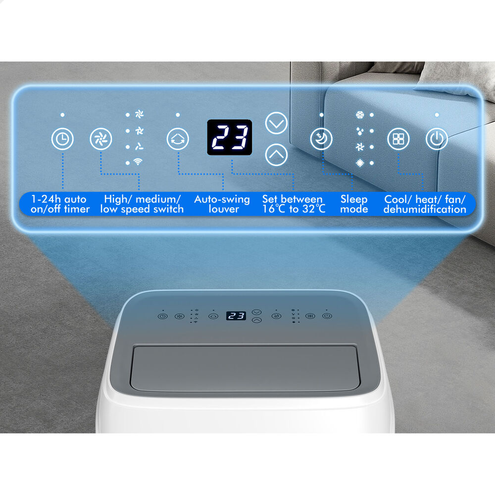 ALFORDSON Portable Air Conditioner 14000BTU Dehumidifier Fan WiFi Remote