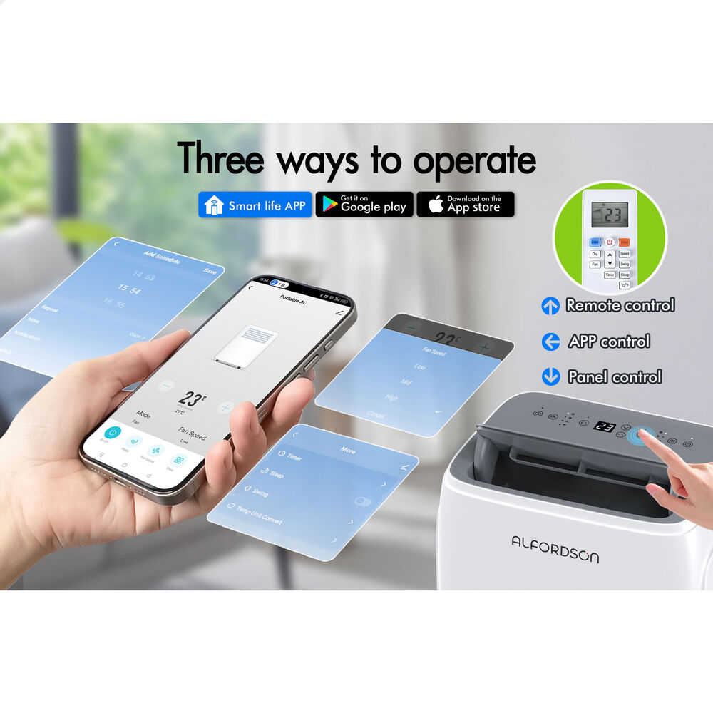 ALFORDSON Portable Air Conditioner 14000BTU Dehumidifier Fan WiFi Remote