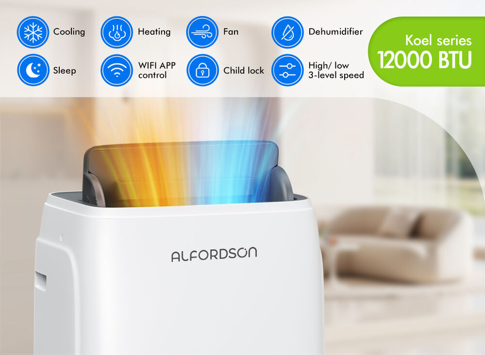 ALFORDSON Portable Air Conditioner 5-in-1 Cool&Heat Dehumidifier Fan 14000BTU