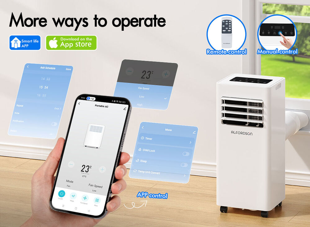 ALFORDSON Portable Air Conditioner 5000BTU Cooling Fan 4-in-1 Dehumidifier Wi-Fi