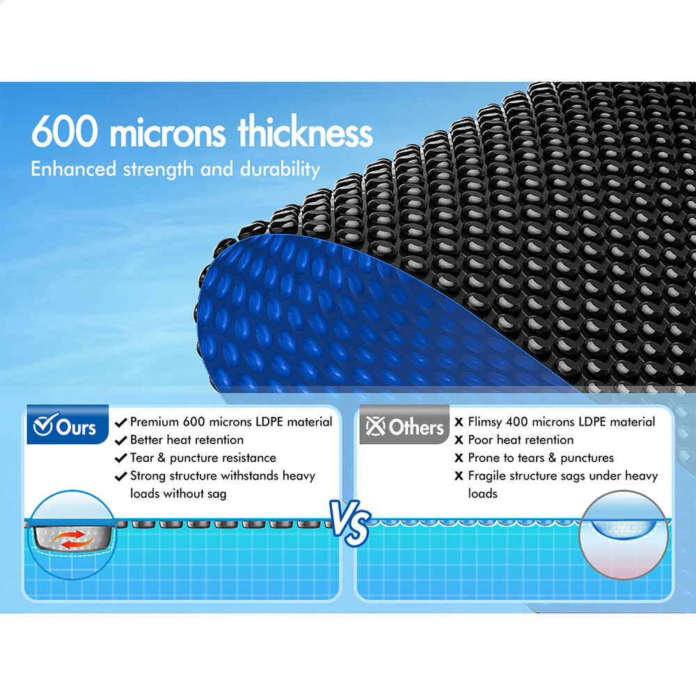 ALFORDSON Pool Cover 600 Microns Solar Blanket Swimming Isothermal 9.5X5M