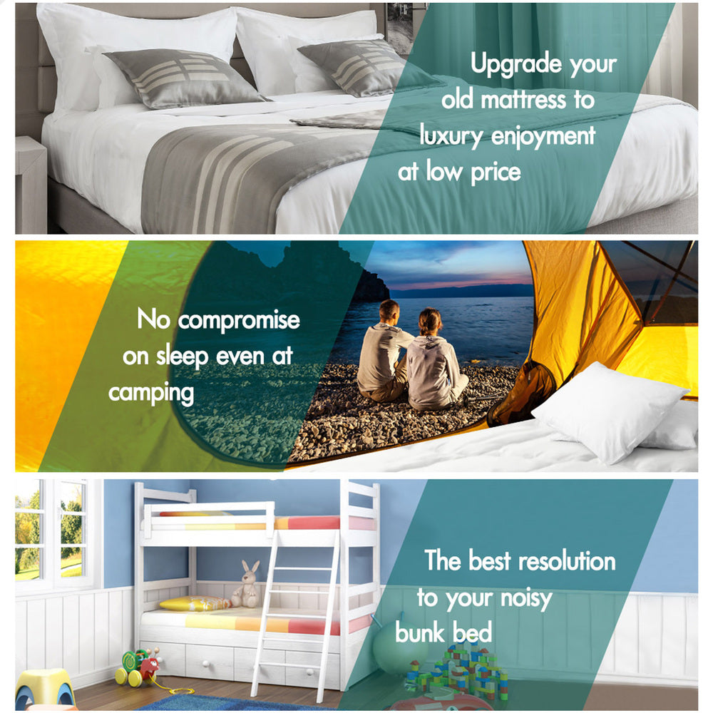 STARRY EUCALYPT Mattress Topper Pillowtop 1000gsm 7cm White Double
