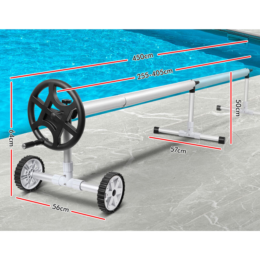 ALFORDSON Pool Cover 500 Micron 7X4M Solar Blanket Swimming 4.5M Black Roller