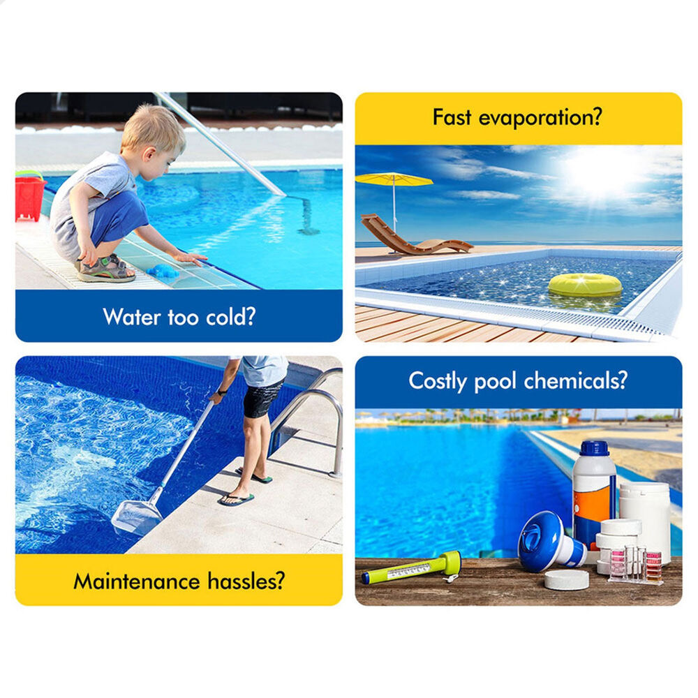 ALFORDSON Pool Cover 500 Micron 7X4M Solar Blanket Swimming 4.5M Black Roller