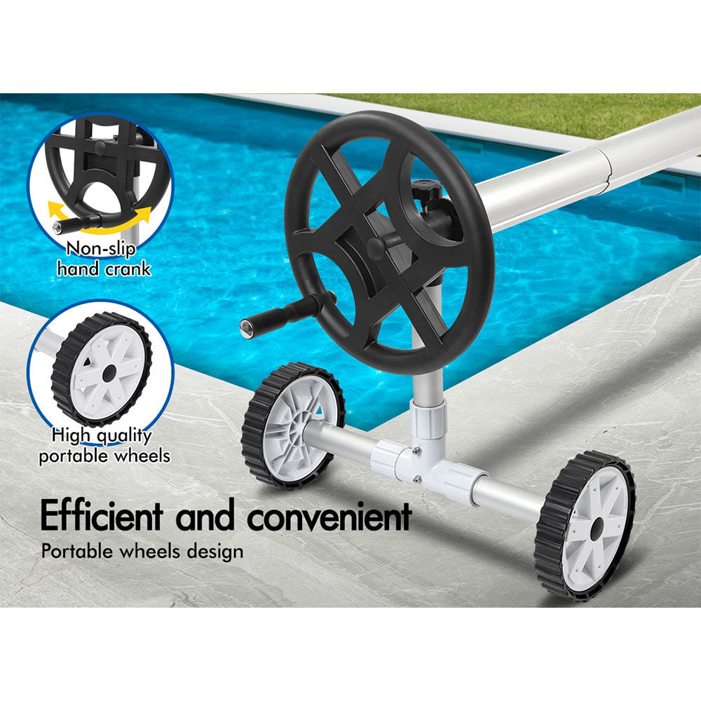 ALFORDSON Pool Cover 500 Micron 7X4M Solar Blanket Swimming 4.5M Black Roller