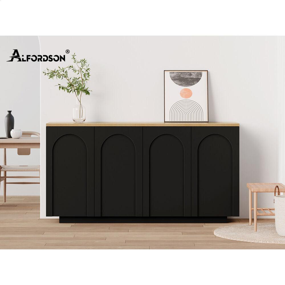 ALFORDSON Buffet Sideboard Cupboard Storage Cabinet Kitchen Pantry Doors Black