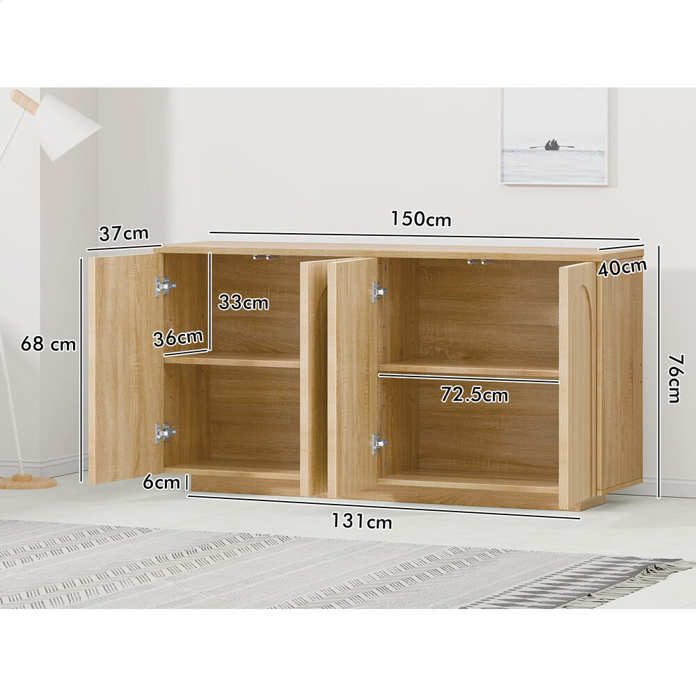 ALFORDSON Buffet Sideboard Storage Cabinet Cupboard Pantry Kitchen Doors Wood