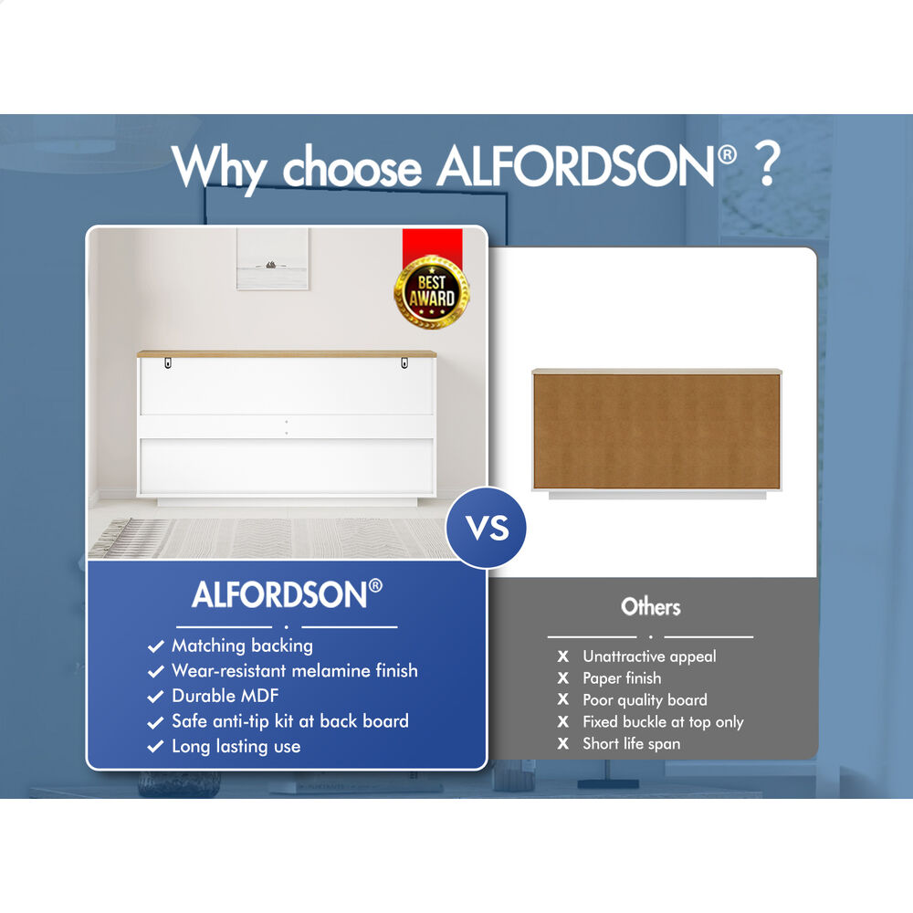 ALFORDSON Buffet Sideboard Storage Cabinet Kitchen Pantry Cupboard Doors Shelves