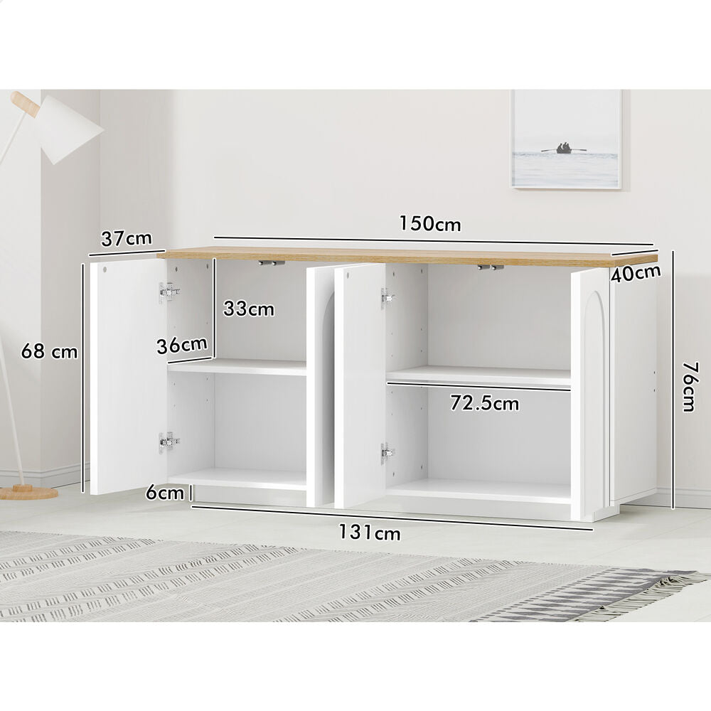 ALFORDSON Buffet Sideboard Storage Cabinet Kitchen Pantry Cupboard Doors Shelves