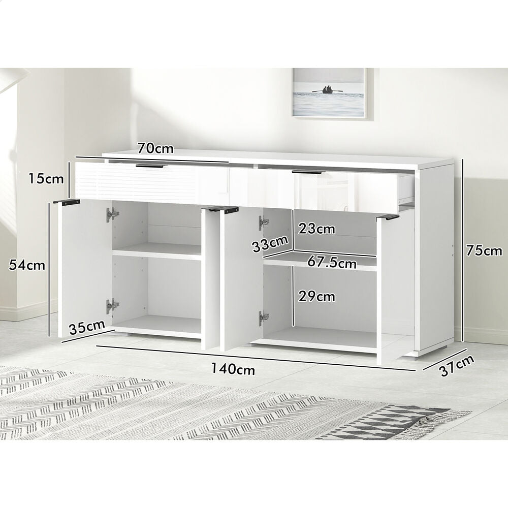 ALFORDSON Buffet Sideboard Cupboard Cabinet High Gloss Pantry Storage Drawers