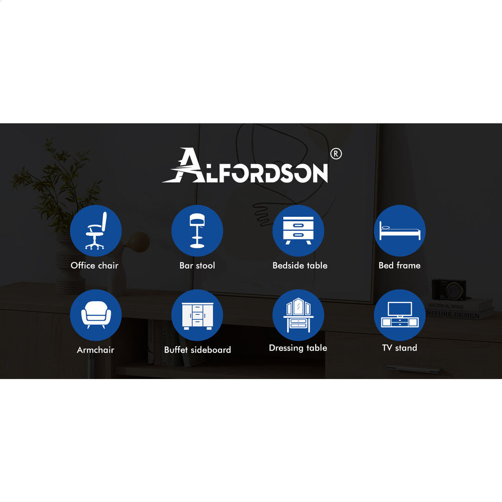 ALFORDSON Buffet Sideboard Cupboard Cabinet Storage Pantry Kitchen 3 Doors Black