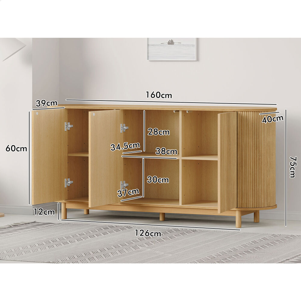 ALFORDSON Buffet Sideboard Cabinet Storage Cupboard Pantry Kitchen Hallway Doors