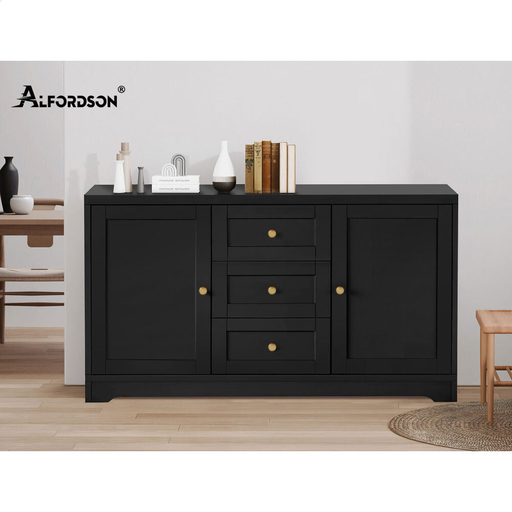 ALFORDSON Buffet Sideboard Cupboard Cabinet Storage Drawers Black Pantry Hallway