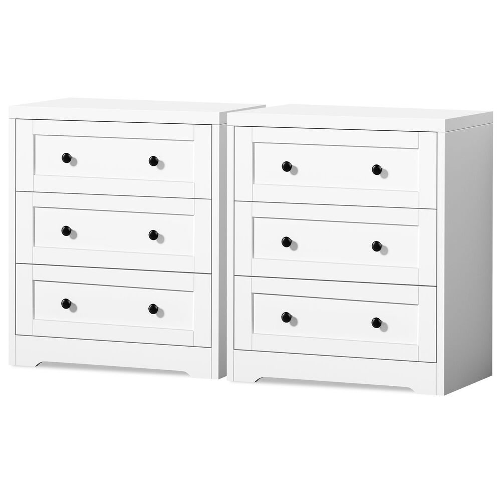 ALFORDSON 2x Chest of Drawers Storage Cabinet Bedside Table Hamptons Drawers White