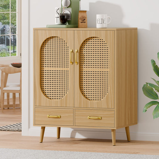 ALFORDSON Buffet Sideboard Rattan Storage Cabinet Cupboard Doors Drawers Pantry