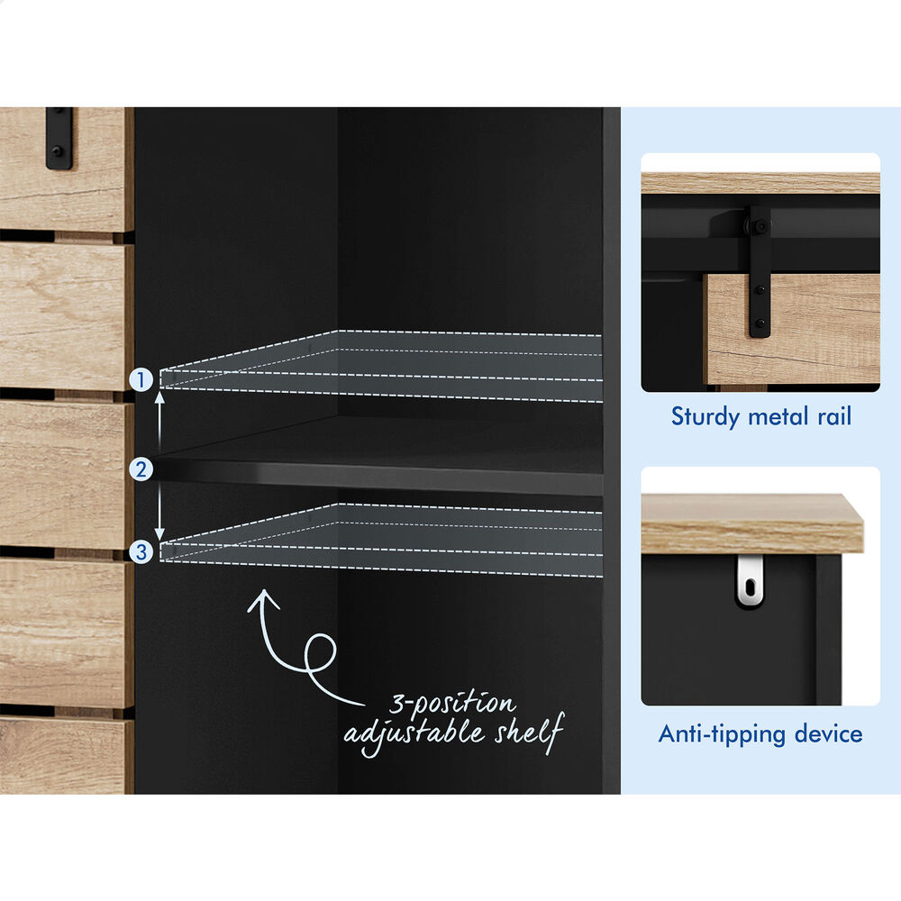 ALFORDSON 2x Buffet Sideboard Cabinet Sliding Door Cupboard Storage Kitchen