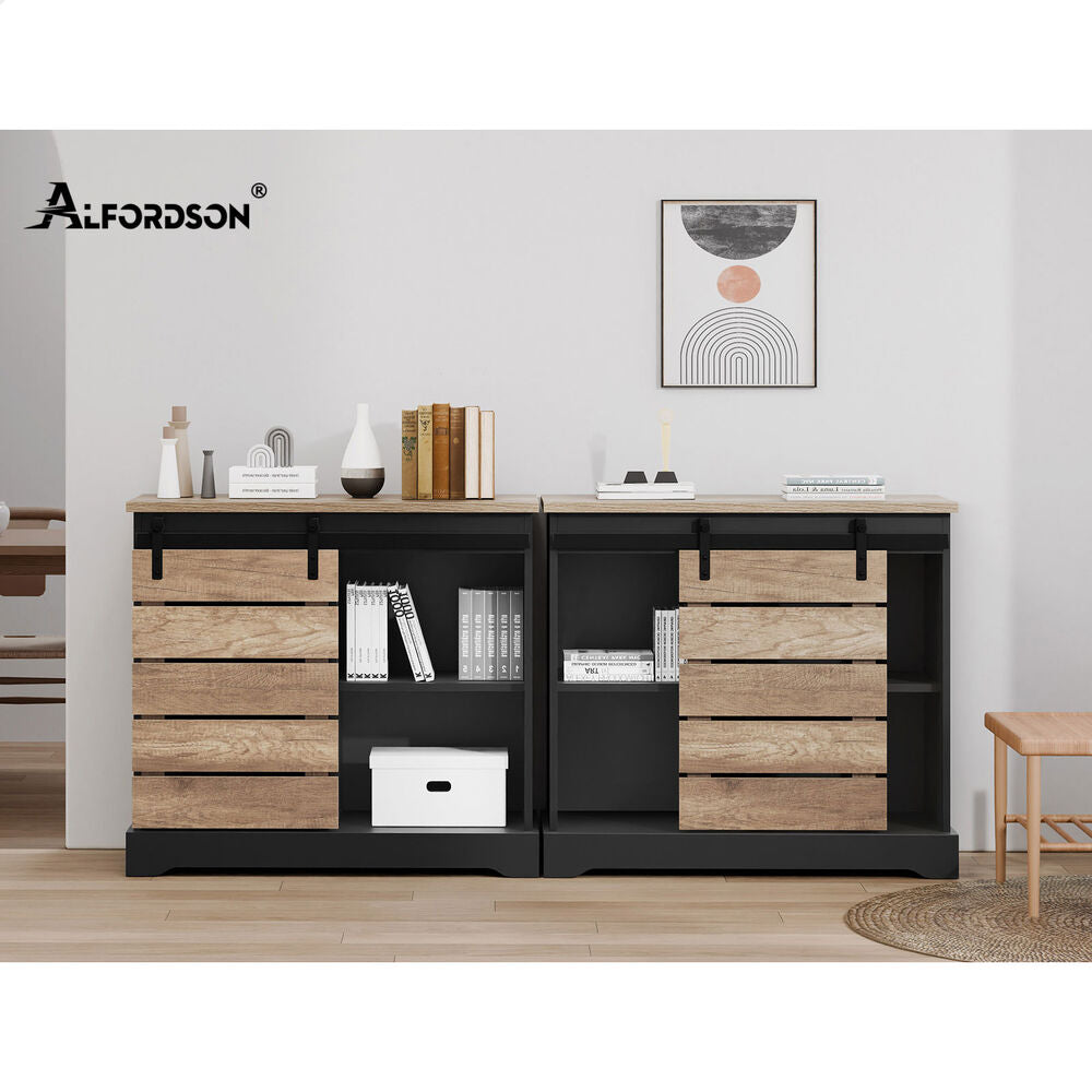 ALFORDSON 2x Buffet Sideboard Cabinet Sliding Door Cupboard Storage Kitchen