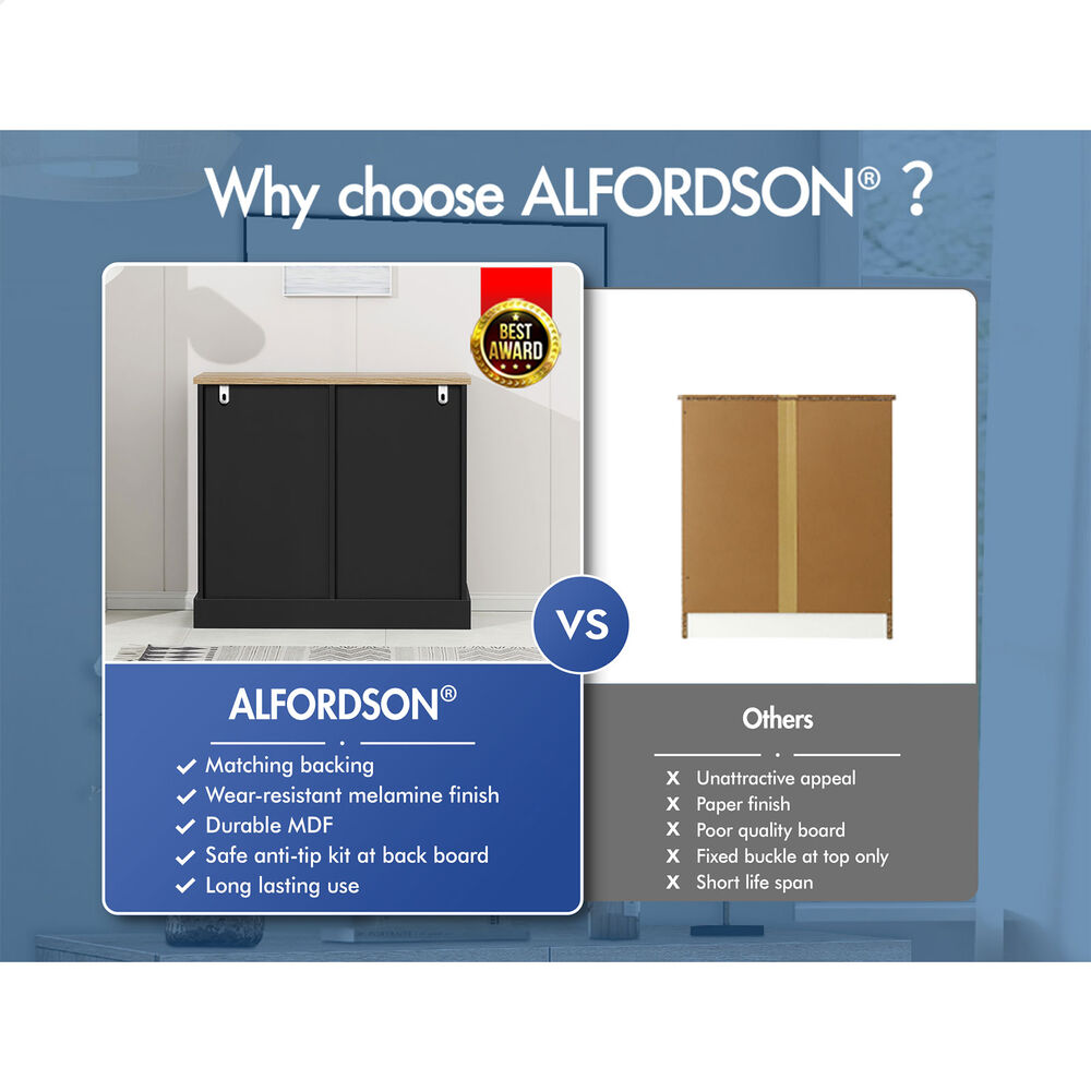 ALFORDSON 2x Buffet Sideboard Cabinet Sliding Door Cupboard Storage Kitchen
