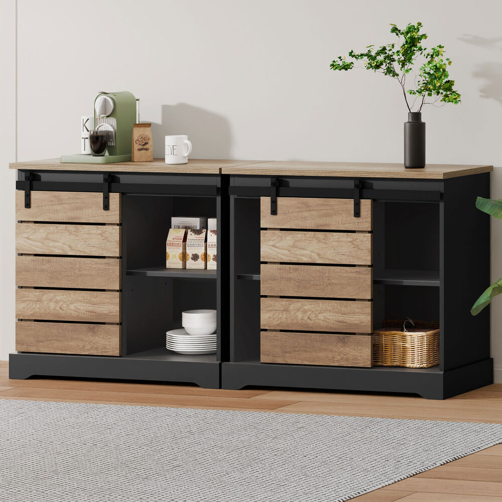 ALFORDSON 2x Buffet Sideboard Cabinet Sliding Door Cupboard Storage Kitchen