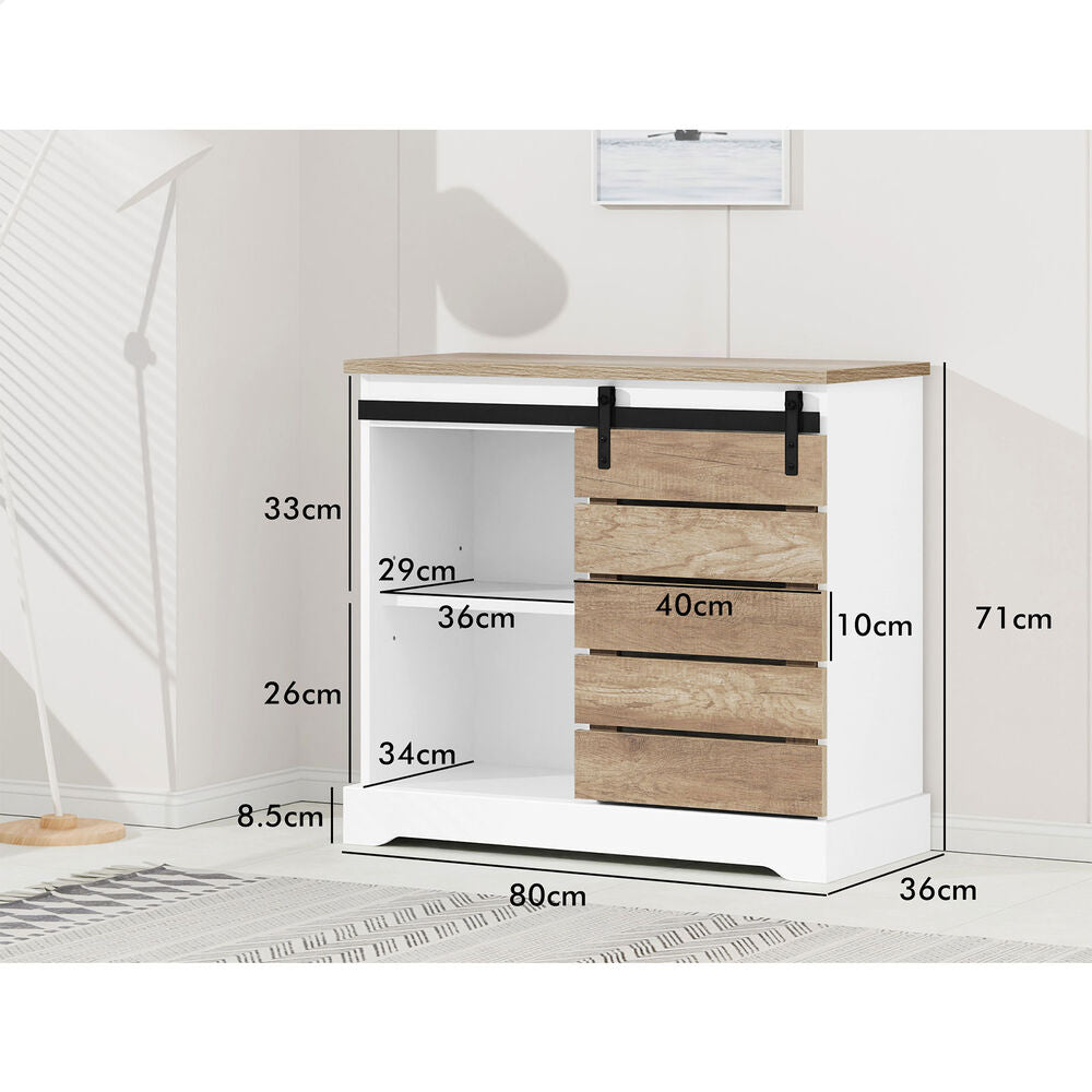 ALFORDSON 2x Buffet Sideboard Cabinet Storage Cupboard Sliding Door Pantry White