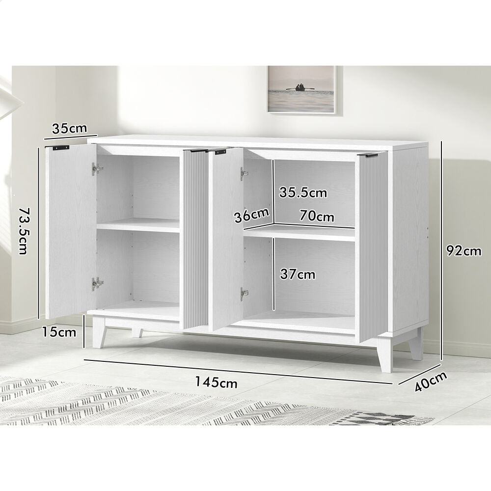 ALFORDSON Buffet Sideboard Storage Cabinet Cupboard Kitchen Hallway Pantry White