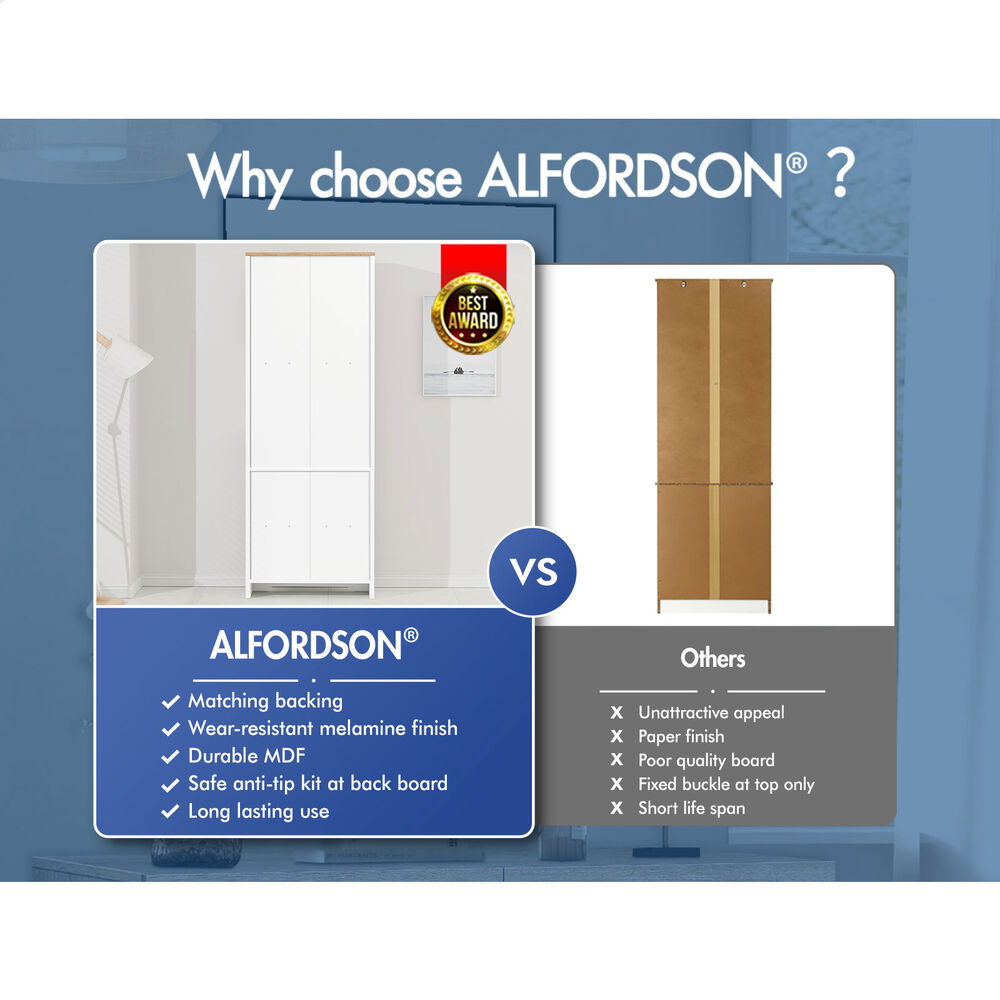 ALFORDSON 2x Buffet Sideboard Cupboard Storage Cabinet Wardrobe Kitchen Hallway