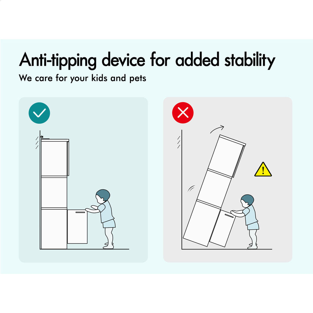 ALFORDSON Buffet Sideboard 190CM Storage Cabinet Tall Cupboard Kitchen Black