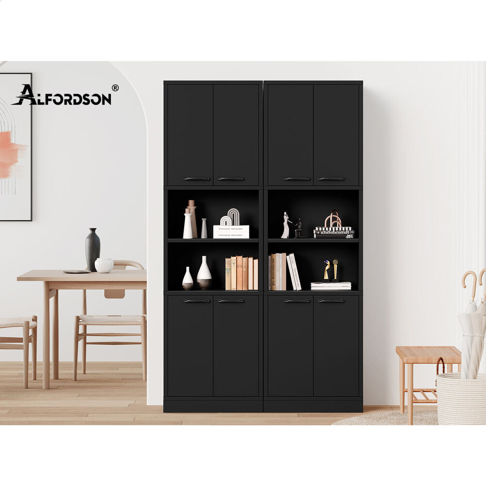 ALFORDSON Buffet Sideboard 190CM Storage Cabinet Tall Cupboard Kitchen Black
