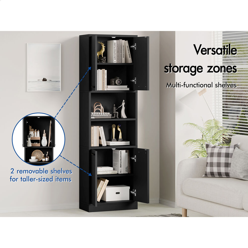 ALFORDSON Buffet Sideboard 190CM Storage Cabinet Tall Cupboard Kitchen Black