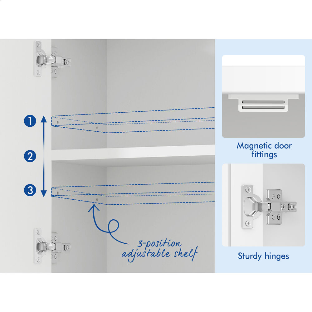 ALFORDSON Buffet Sideboard 190CM Tall Cupboard Kitchen Pantry Storage Cabinet