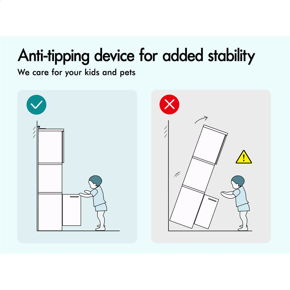 ALFORDSON Buffet Sideboard 190CM Tall Cupboard Kitchen Pantry Storage Cabinet