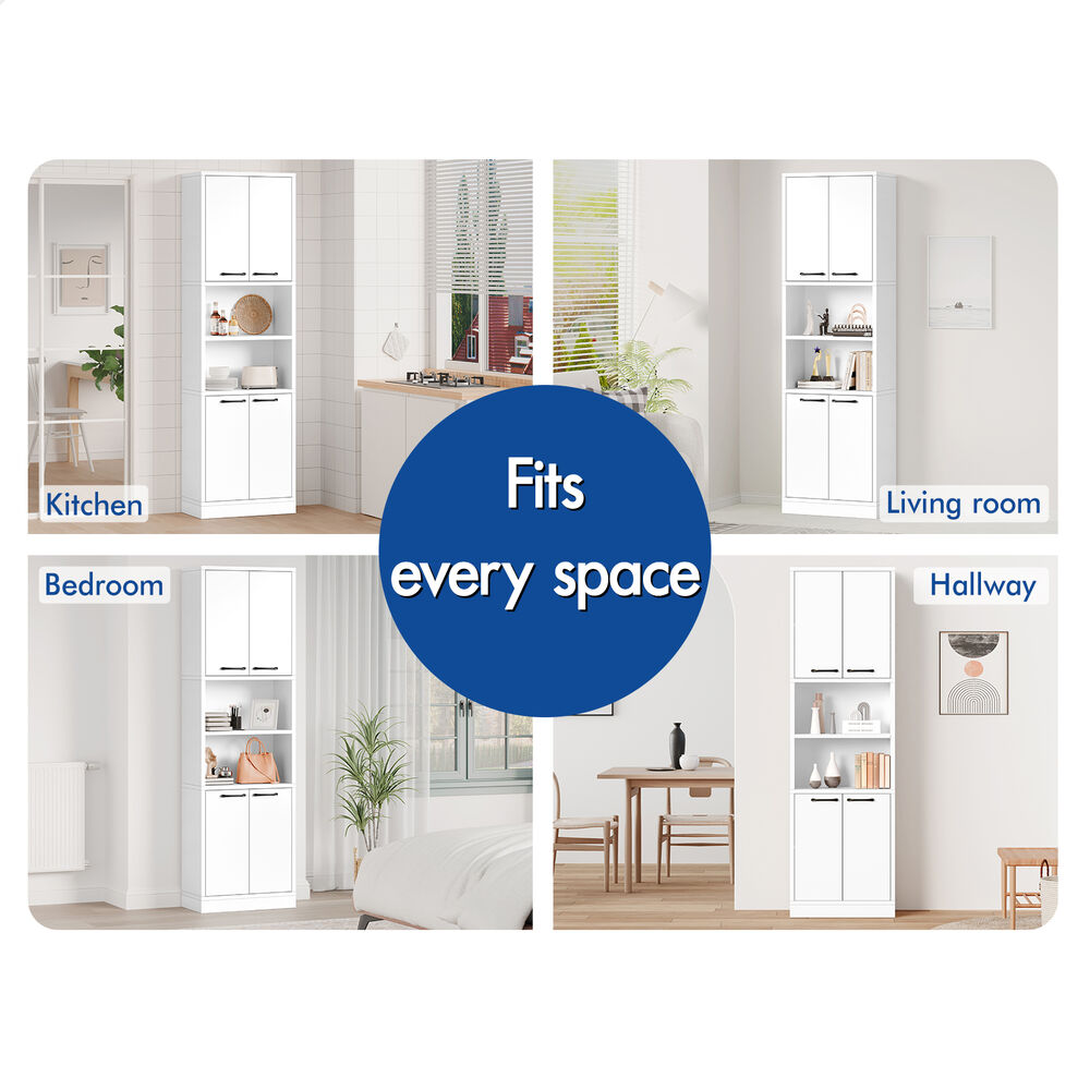 ALFORDSON Buffet Sideboard 190CM Tall Cupboard Kitchen Pantry Storage Cabinet