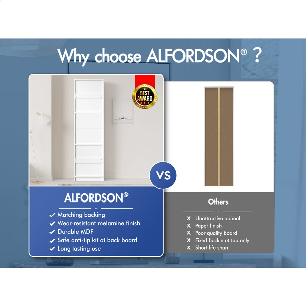 ALFORDSON Buffet Sideboard 190CM Tall Cupboard Kitchen Pantry Storage Cabinet