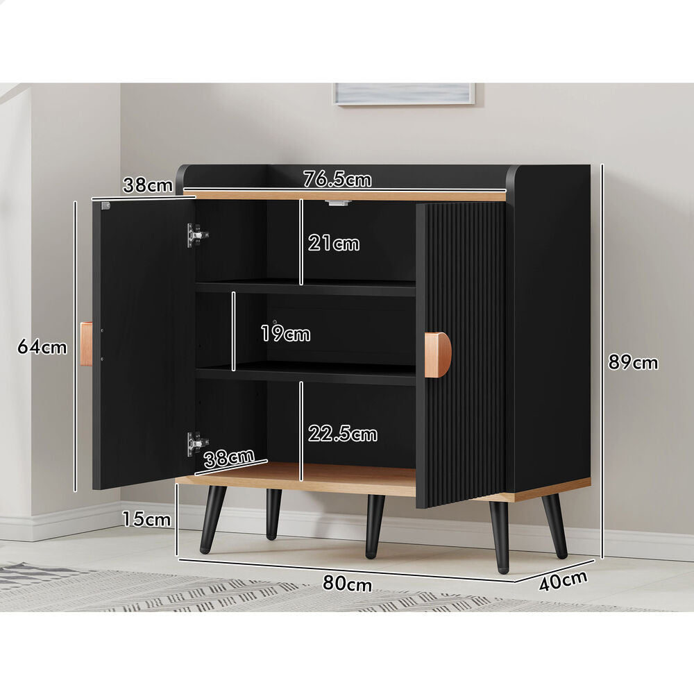 ALFORDSON Buffet Sideboard Cupboard Cabinet Storage Black Kitchen Hallway Doors