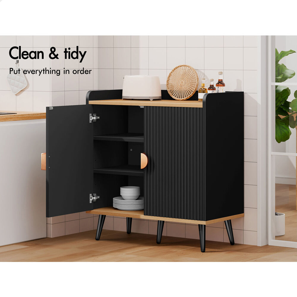 ALFORDSON Buffet Sideboard Cupboard Cabinet Storage Black Kitchen Hallway Doors