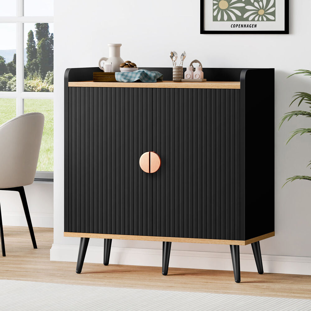 ALFORDSON Buffet Sideboard Cupboard Cabinet Storage Black Kitchen Hallway Doors