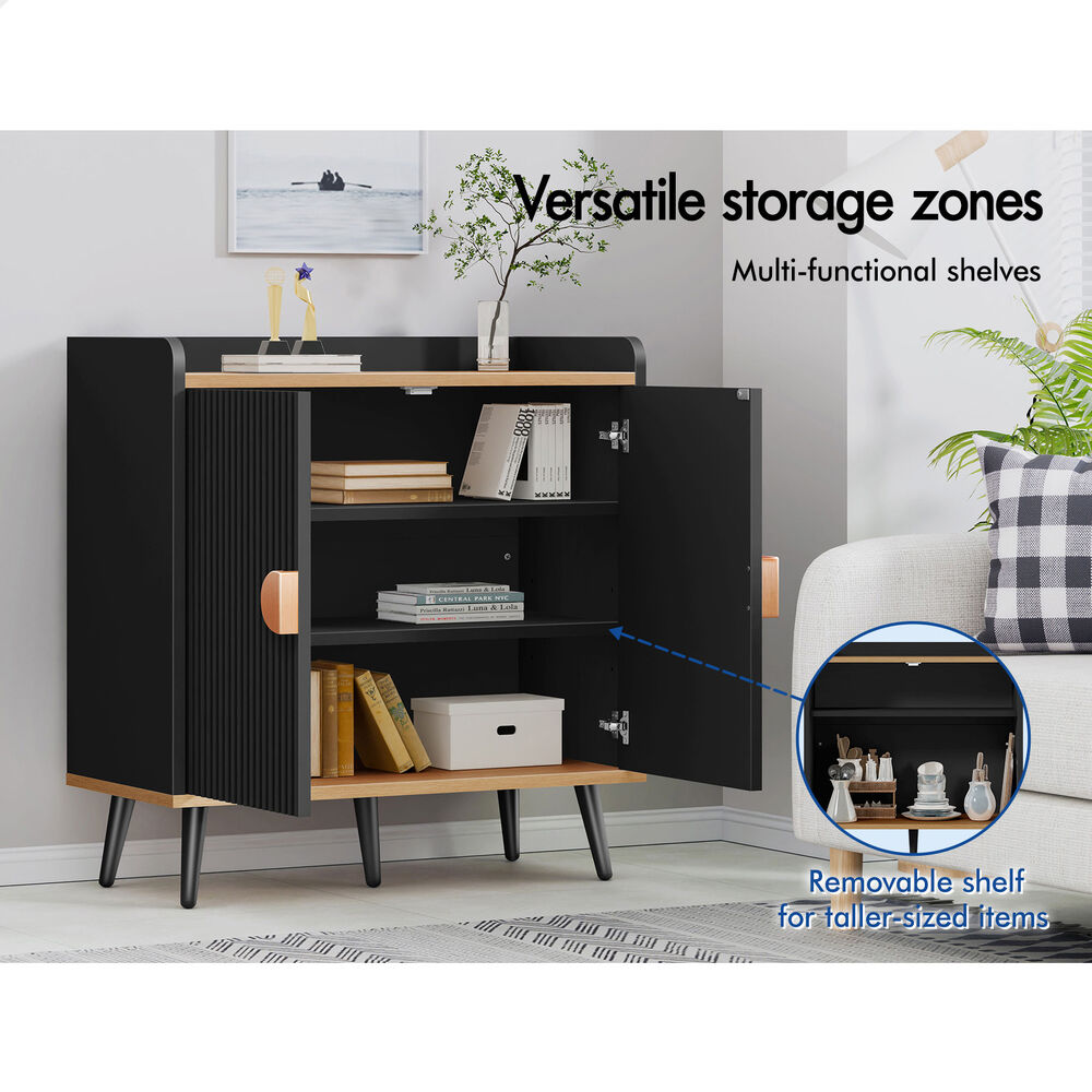 ALFORDSON Buffet Sideboard Cupboard Cabinet Storage Black Kitchen Hallway Doors