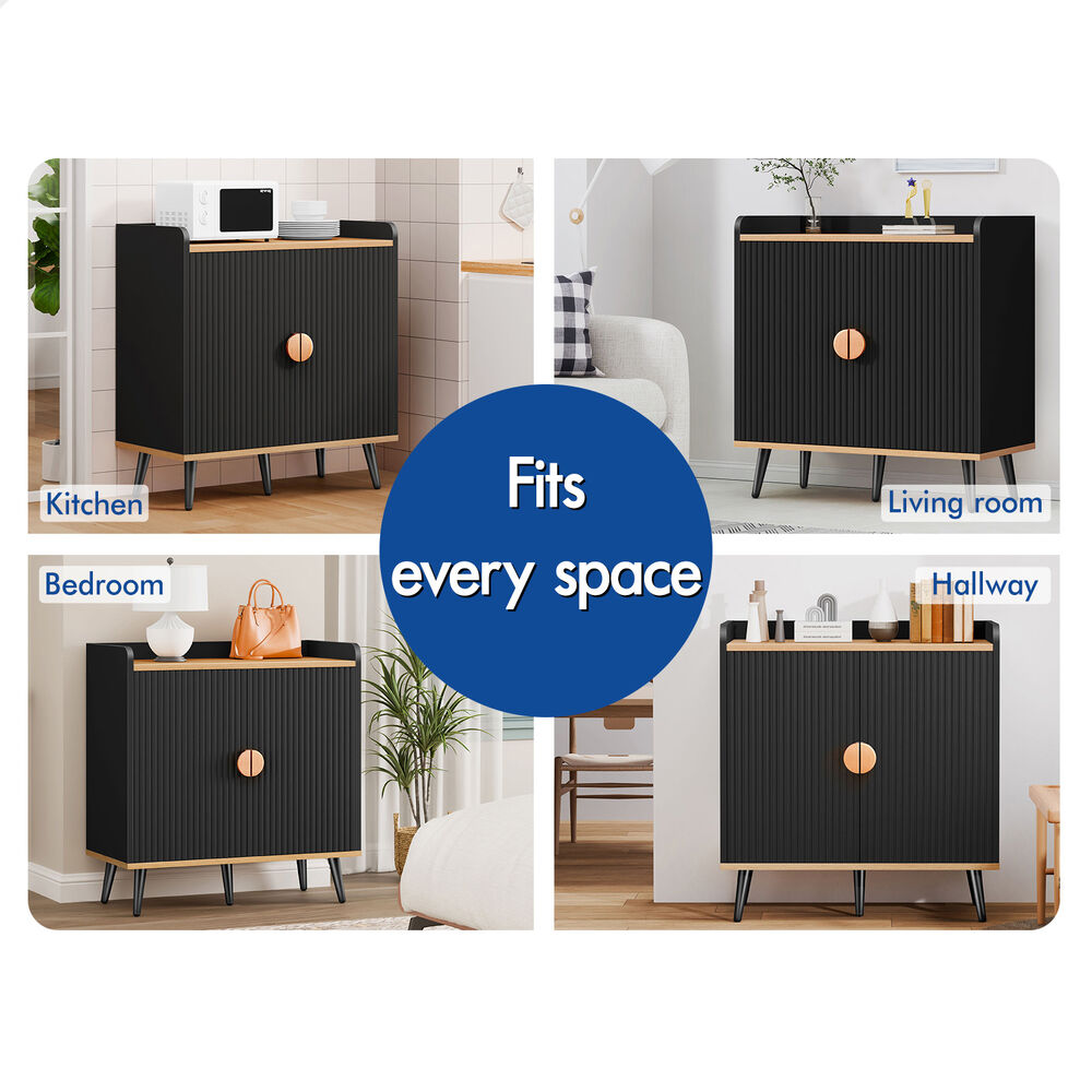 ALFORDSON Buffet Sideboard Cupboard Cabinet Storage Black Kitchen Hallway Doors