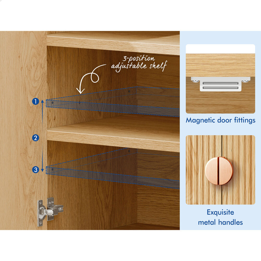 ALFORDSON Buffet Sideboard Cupboard Storage Cabinet Hallway Kitchen Wooden Doors