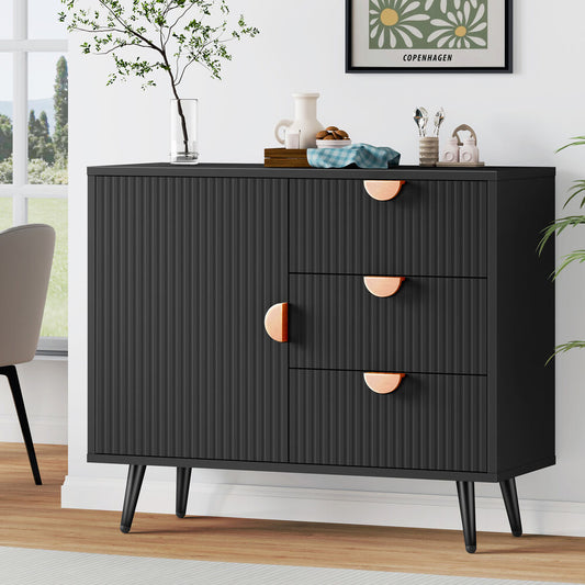 ALFORDSON Buffet Sideboard Cabinet Storage Cupboard Kitchen Black Doors Drawers
