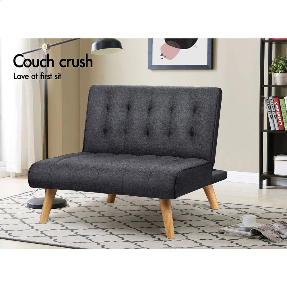 ALFORDSON Sofa Bed Single Lounge Chair Fabric Grey