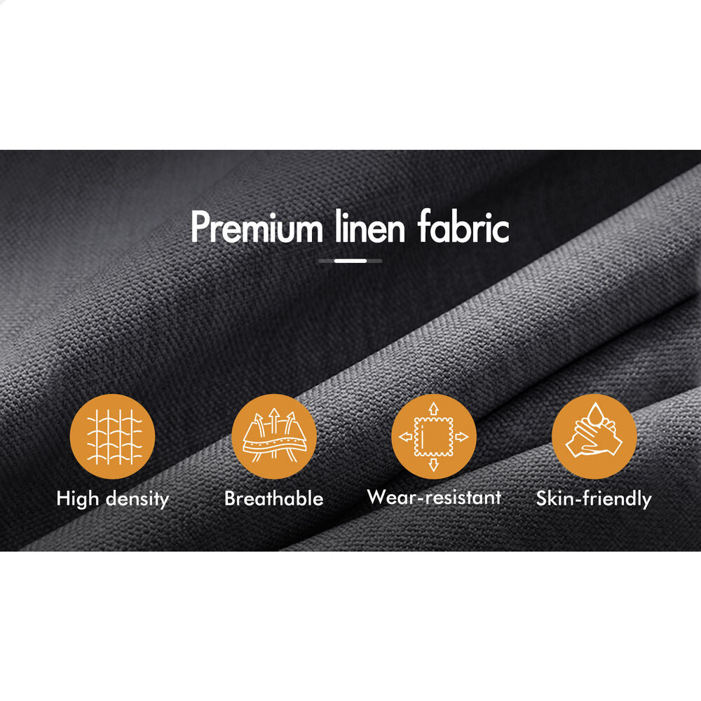 ALFORDSON Sofa Bed Couch 3 Seater Lounge Recliner Fabric Grey