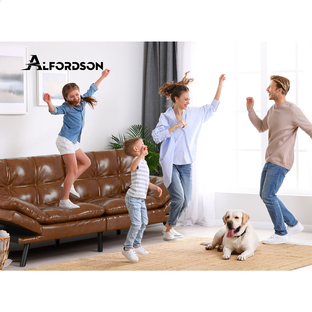 ALFORDSON Sofa Bed Couch 3 Seater Lounge Recliner Leather